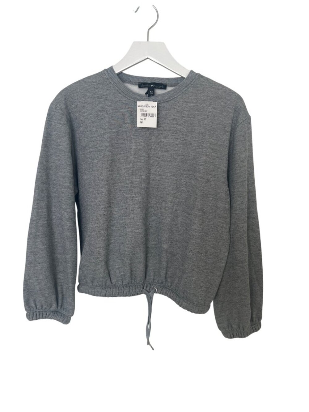 Derek Heart Charcoal Heather Grey Drawstring Sweatshirt
